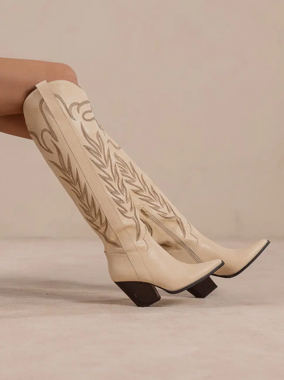 Classic Western Cowboy Embroidered Knee-High Boots