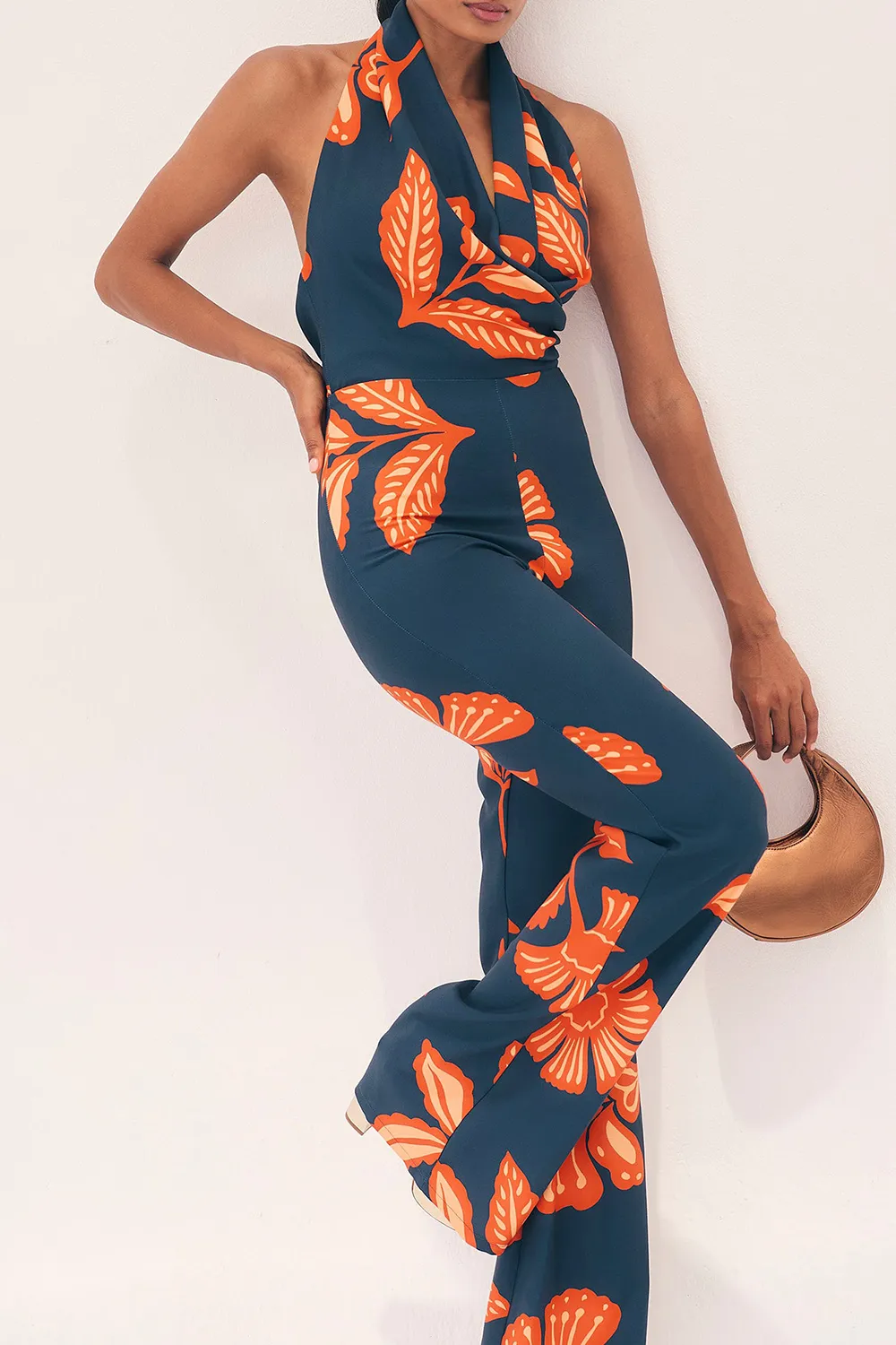 Women's Art Botanical Print Jumpsuit