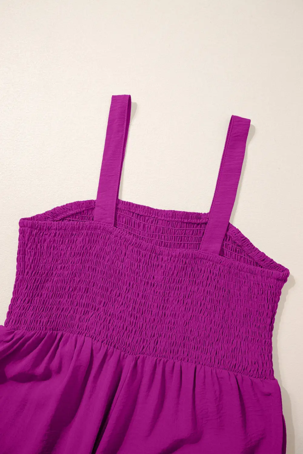 Orchid Smocked Square Neck Sleeveless Pockets Jumpsuit