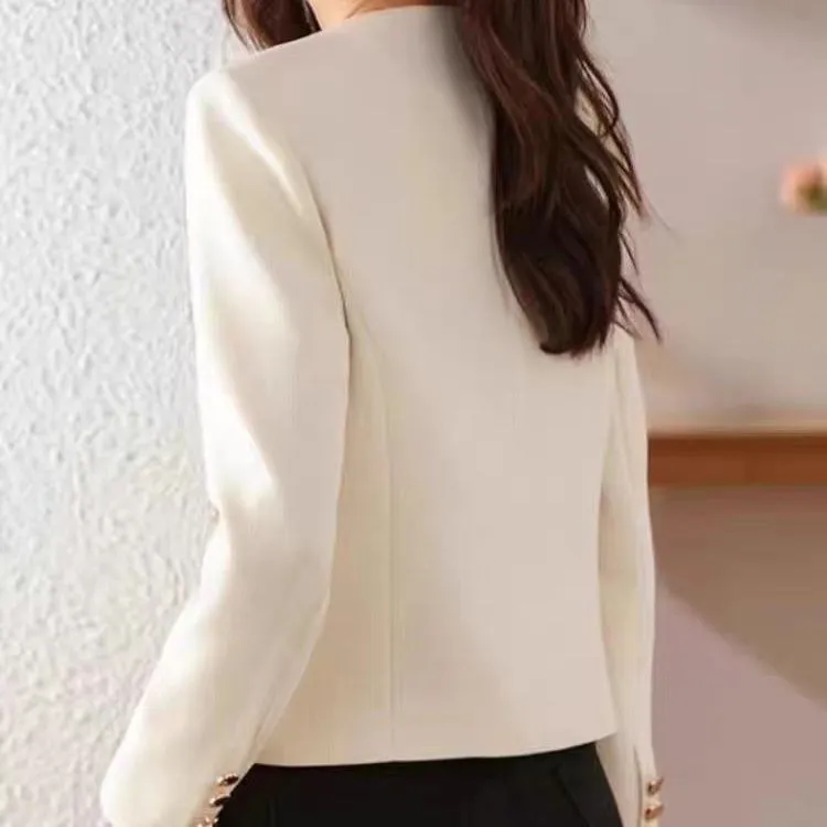 Cropped Crew Neck Jacket