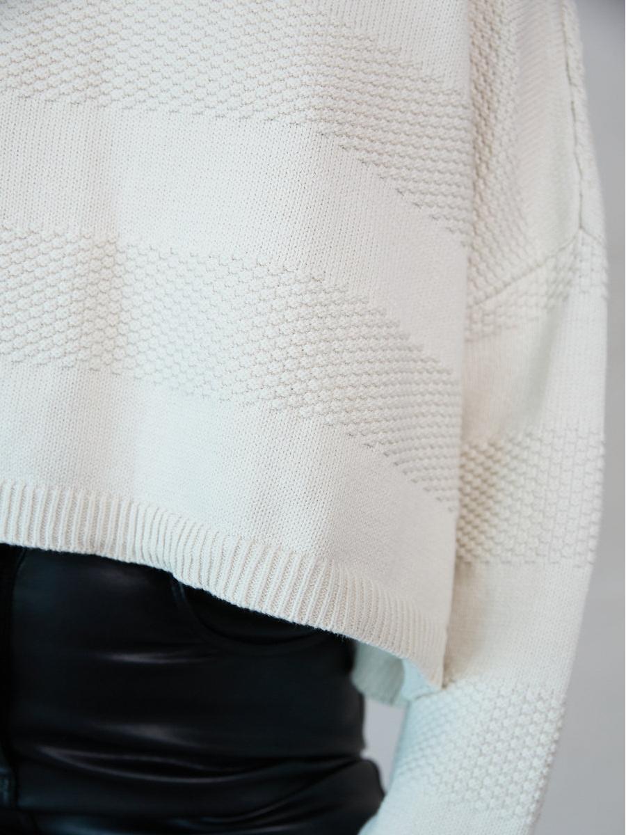 Striped Knit Cropped Sweater