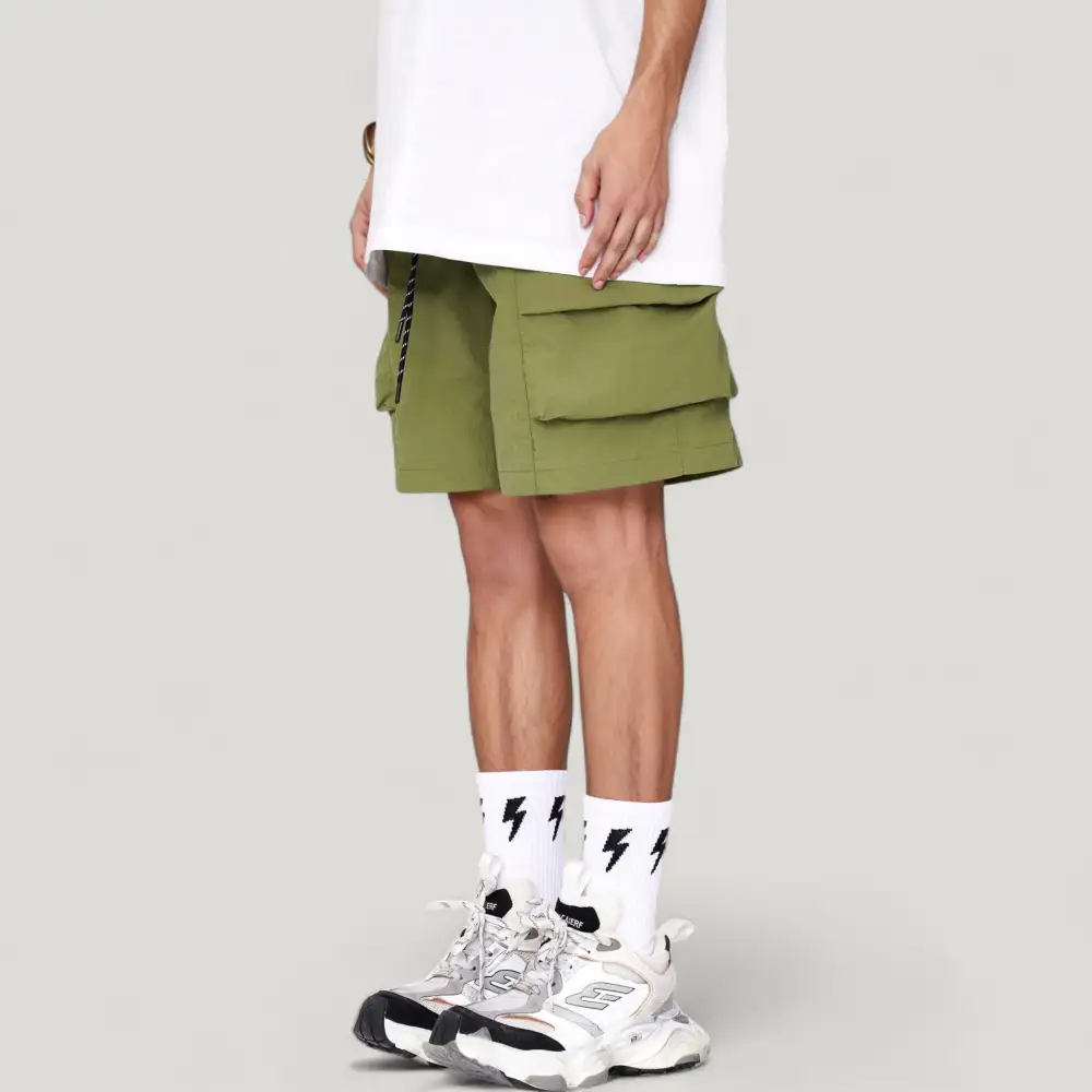 Drawstring Elastic-Waist Pocketed Men's Athletic Shorts
