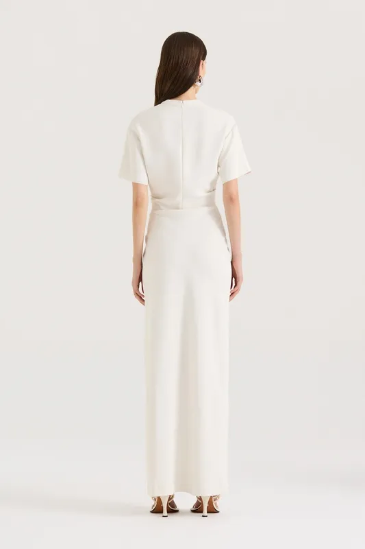Cream Knot Detail Maxi Dress