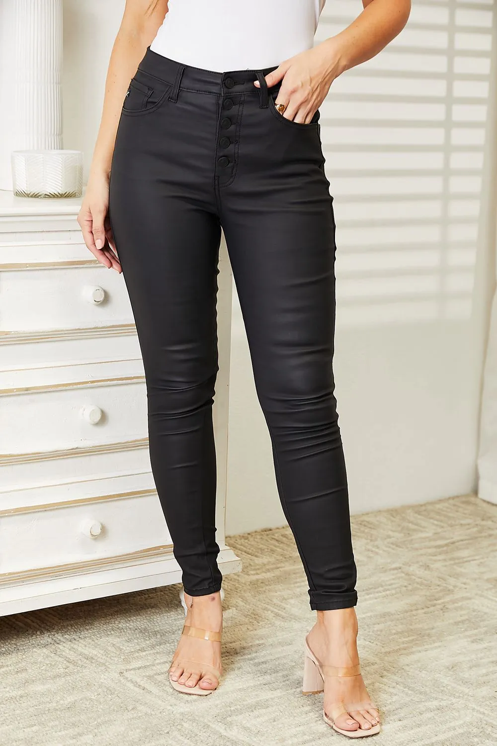 Pocket Detail Structured Denim Jeans