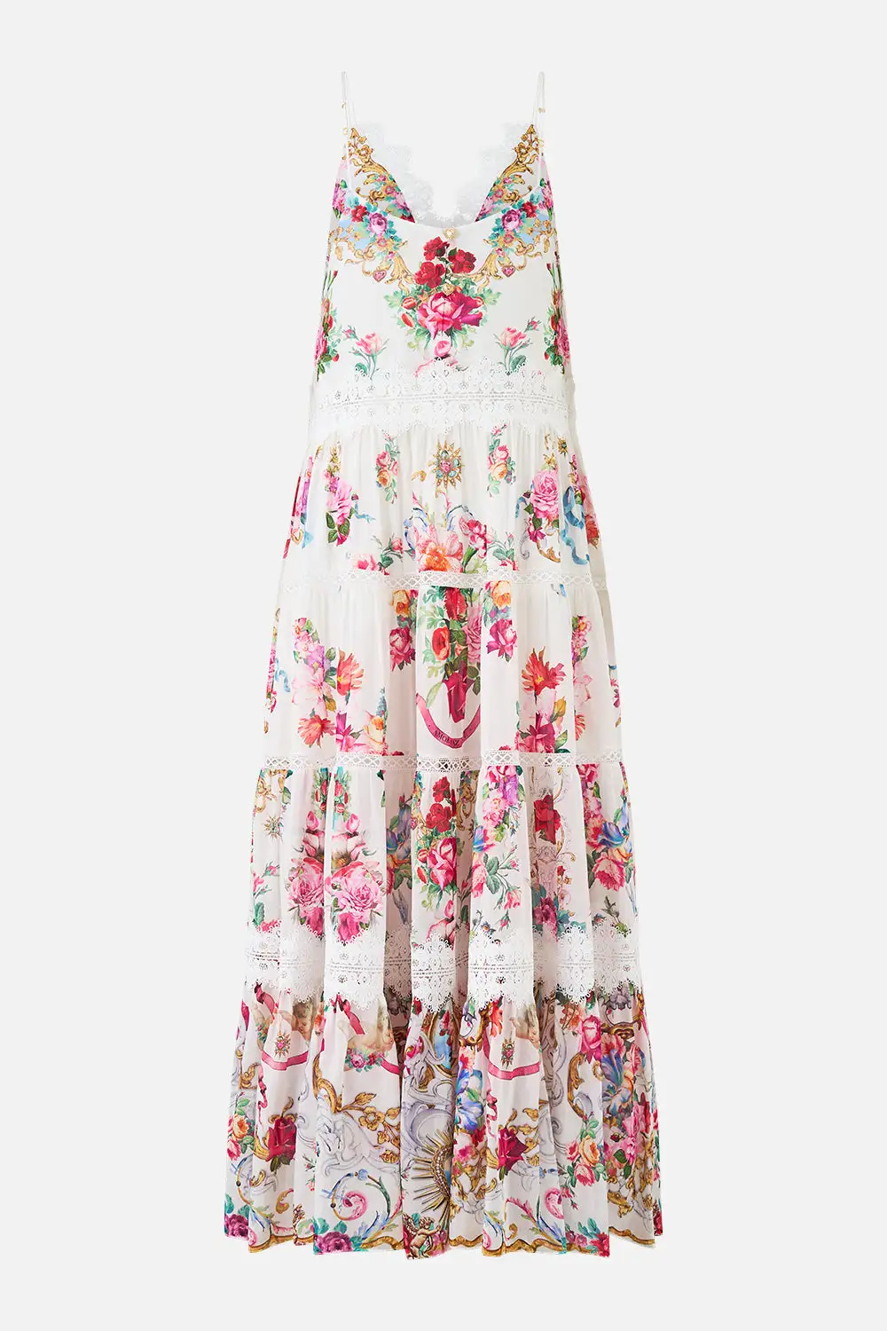 Printed Trapeze Tiered Dress