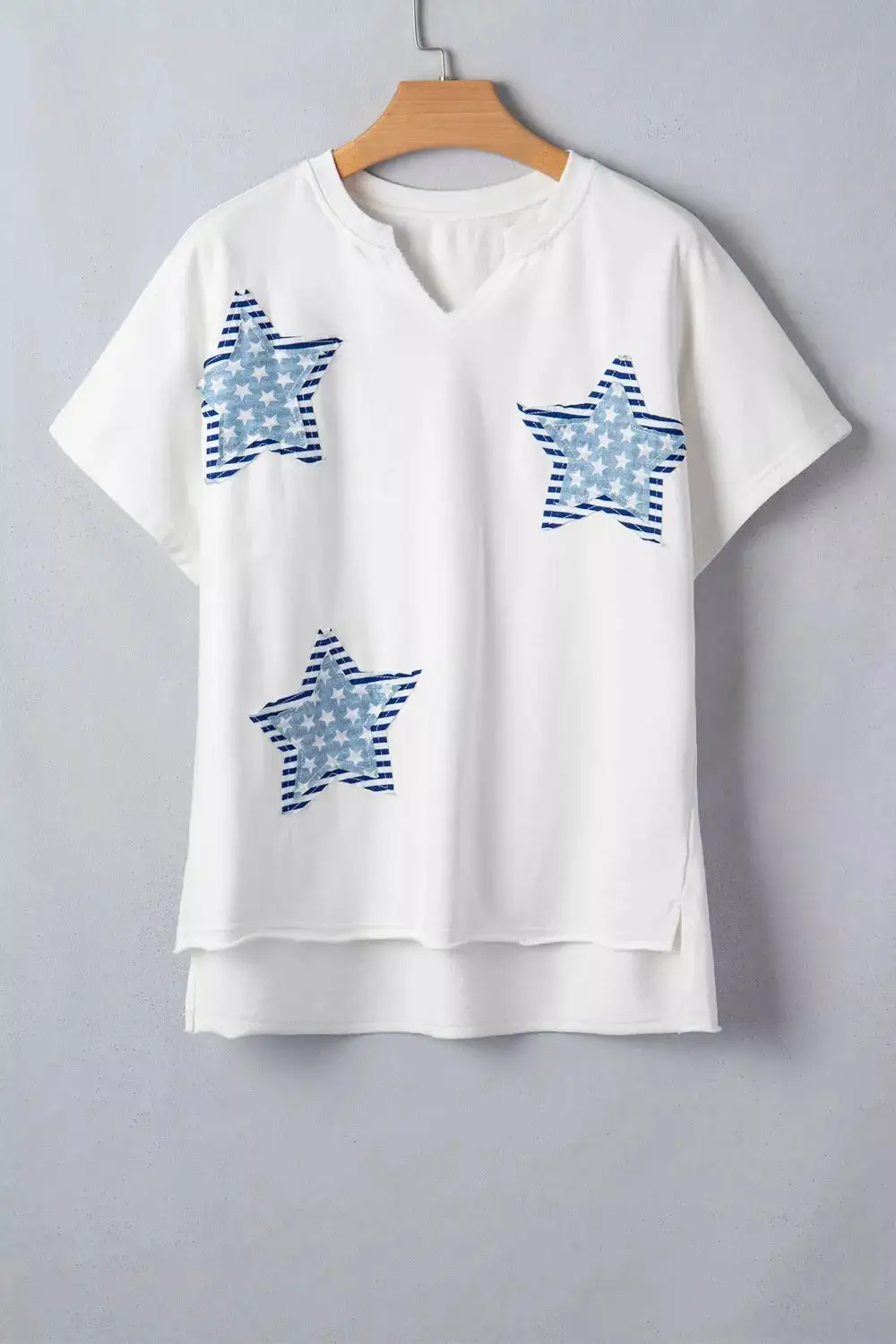 Patriot Star Patched Notched Neck Mineral Washed