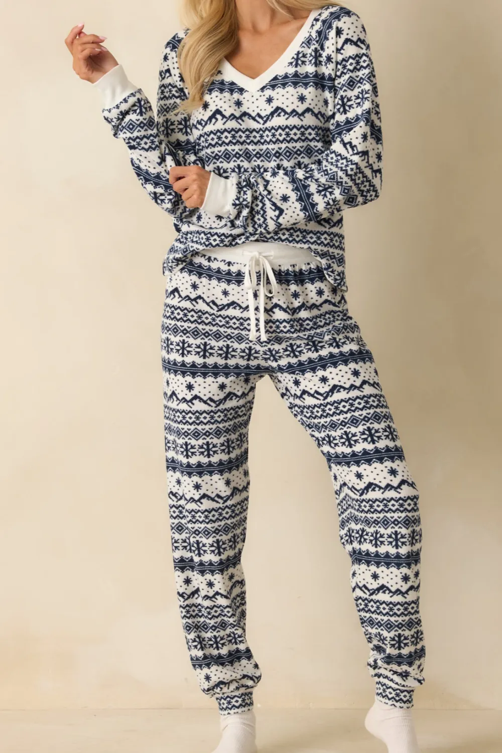 Vanilla Fairisle Jogger Pajama Pants
