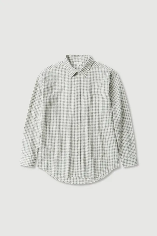 Ocean & Cream Check Seersucker Shirt