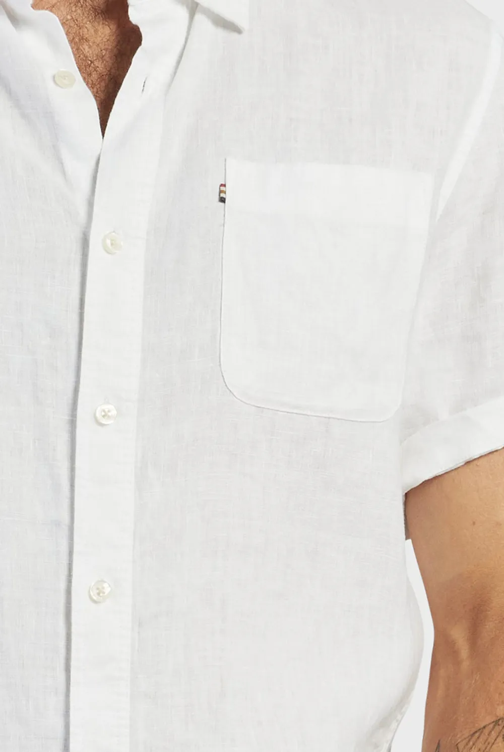Hampton Linen SS Shirt-White