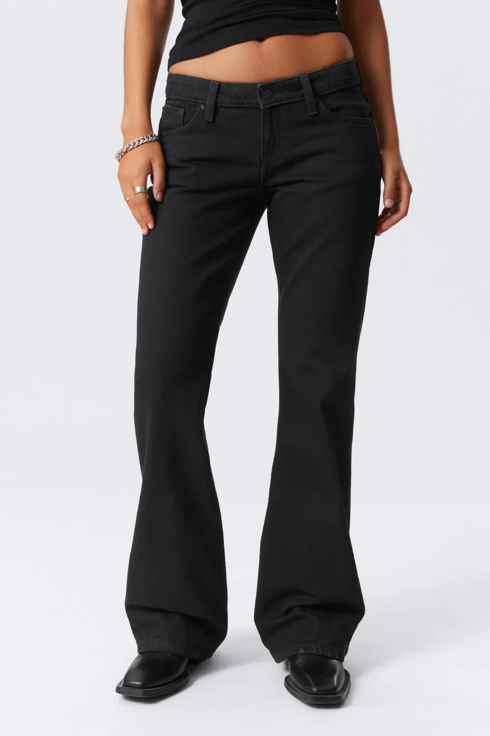 Button Bootcut Slim Jeans