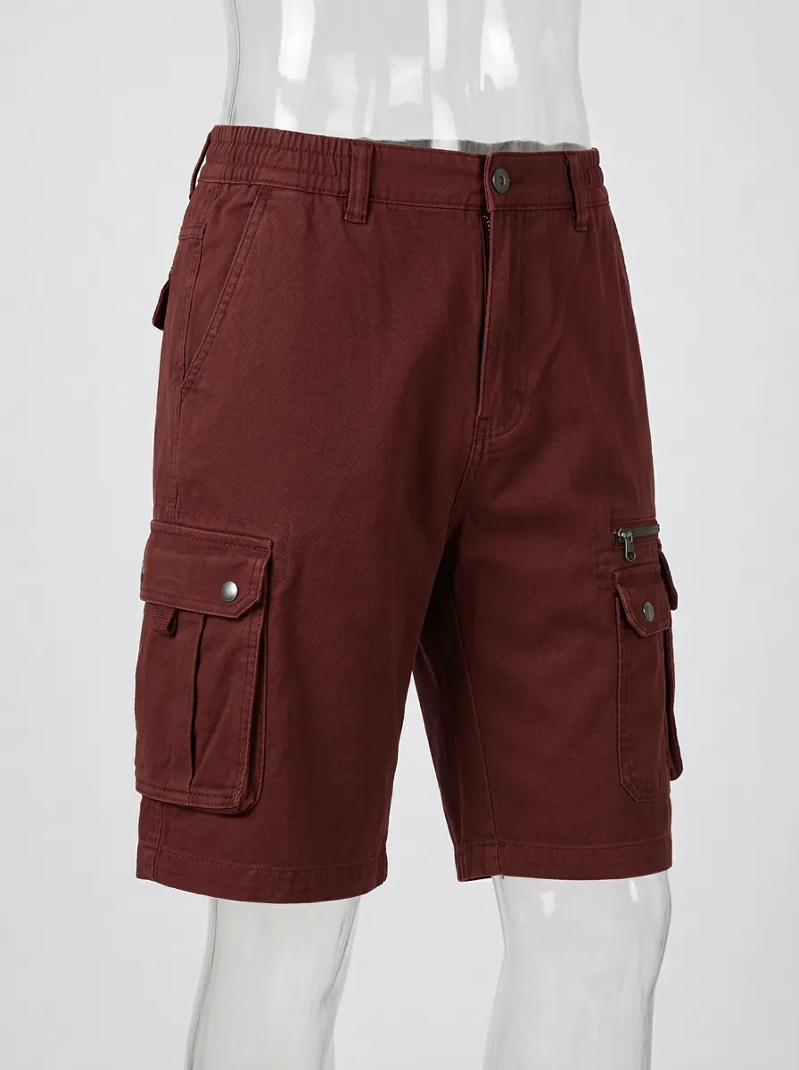 Men's Outdoor Tactical Olive Green Multi-Pocket Cargo Shorts