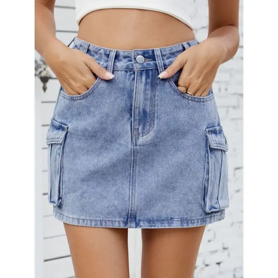 Cargo Denim Skirt