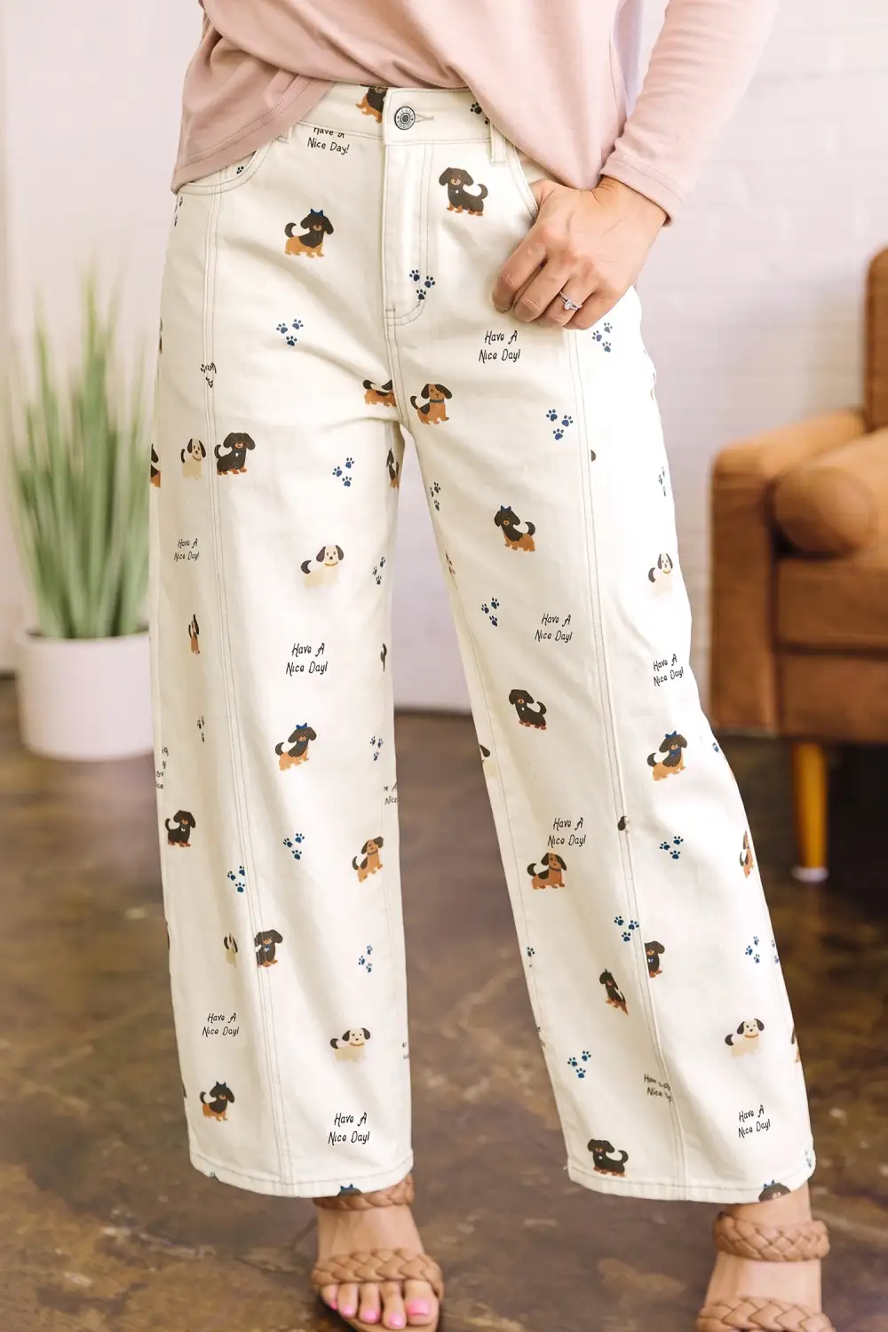 Wide-Leg Relaxed Straight Leg Jeans