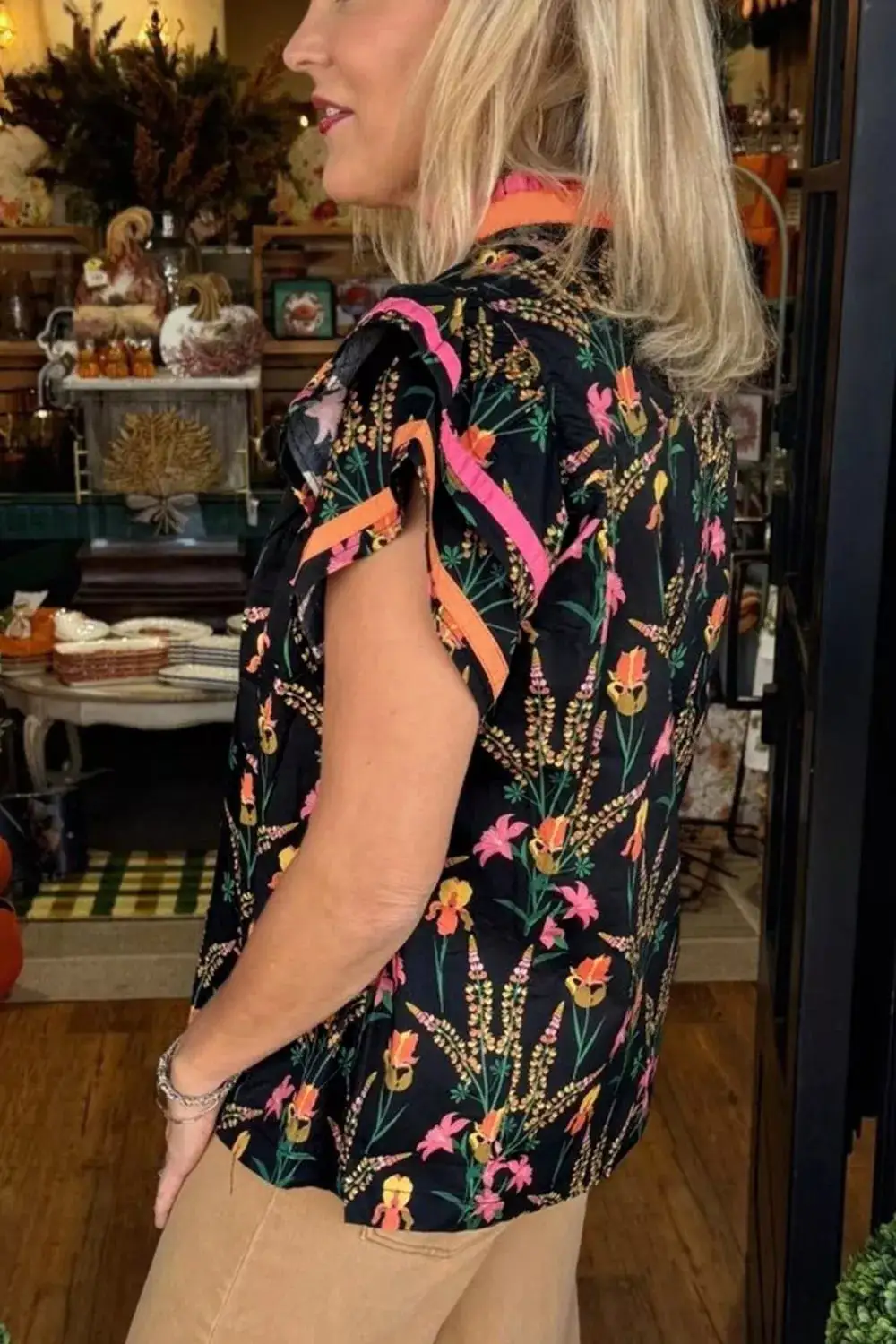 Ruffled Floral Blouse