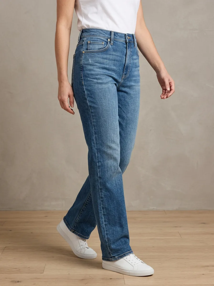 City-Casual High-Rise Denim Jeans