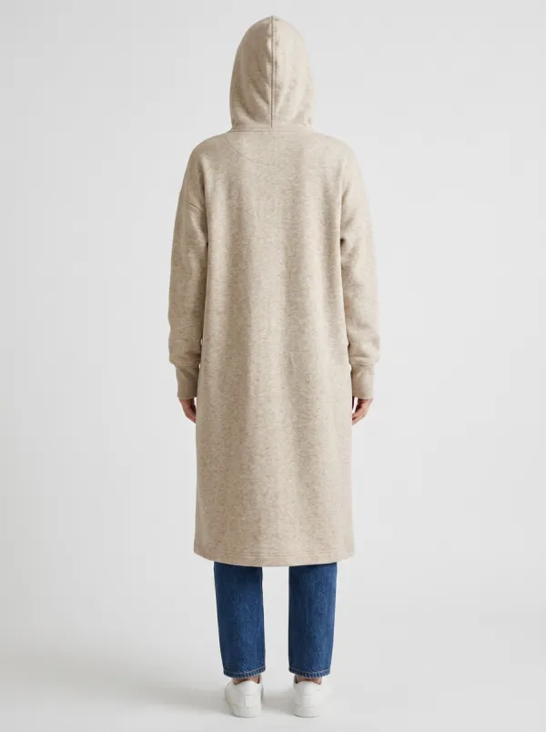 Relaxed Fleece Long Hooded Coat