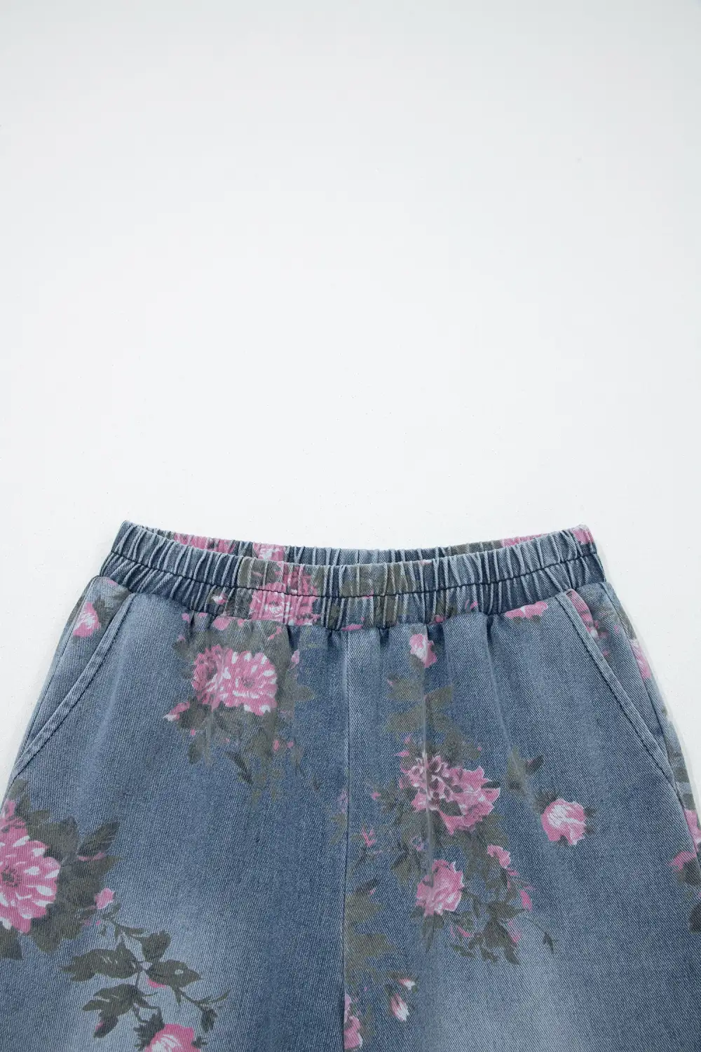 Elastic Waist Denim Jeans