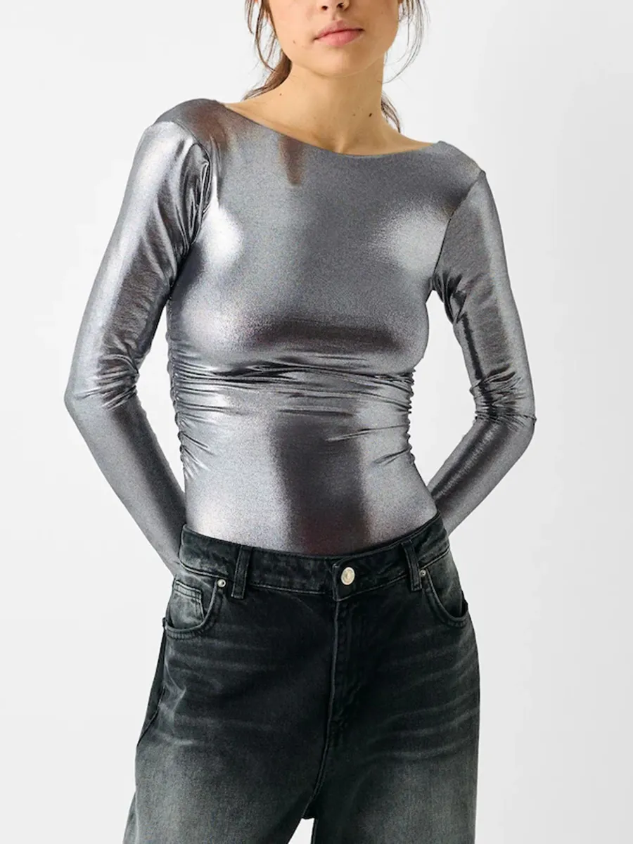 Long Sleeve Backless Bodysuit