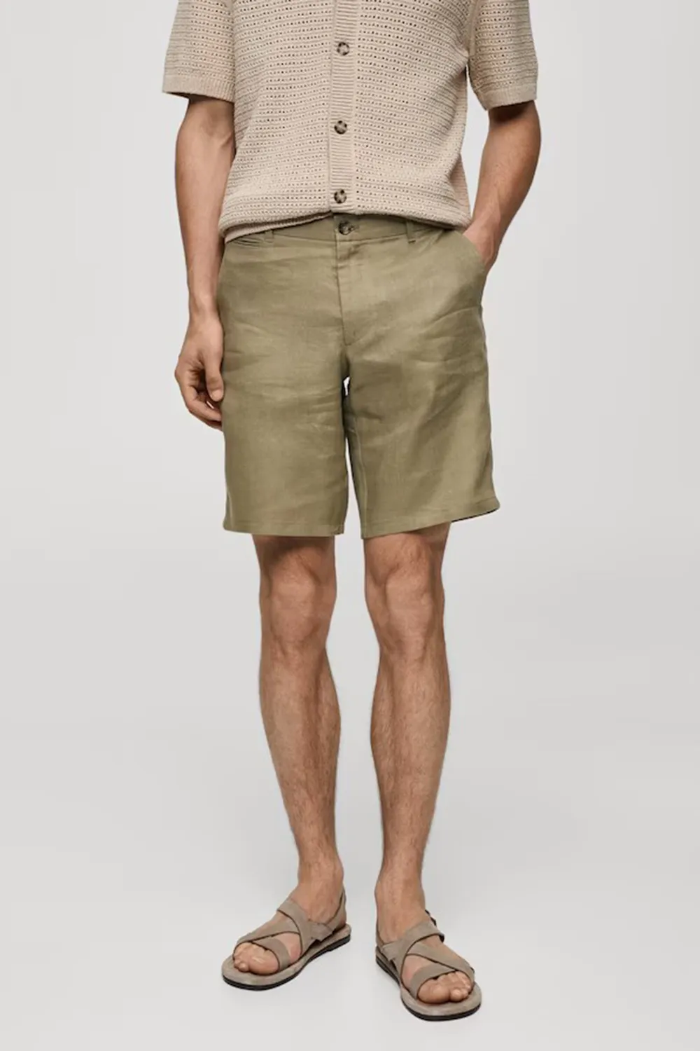 Slim-Fit 100% Linen Shorts