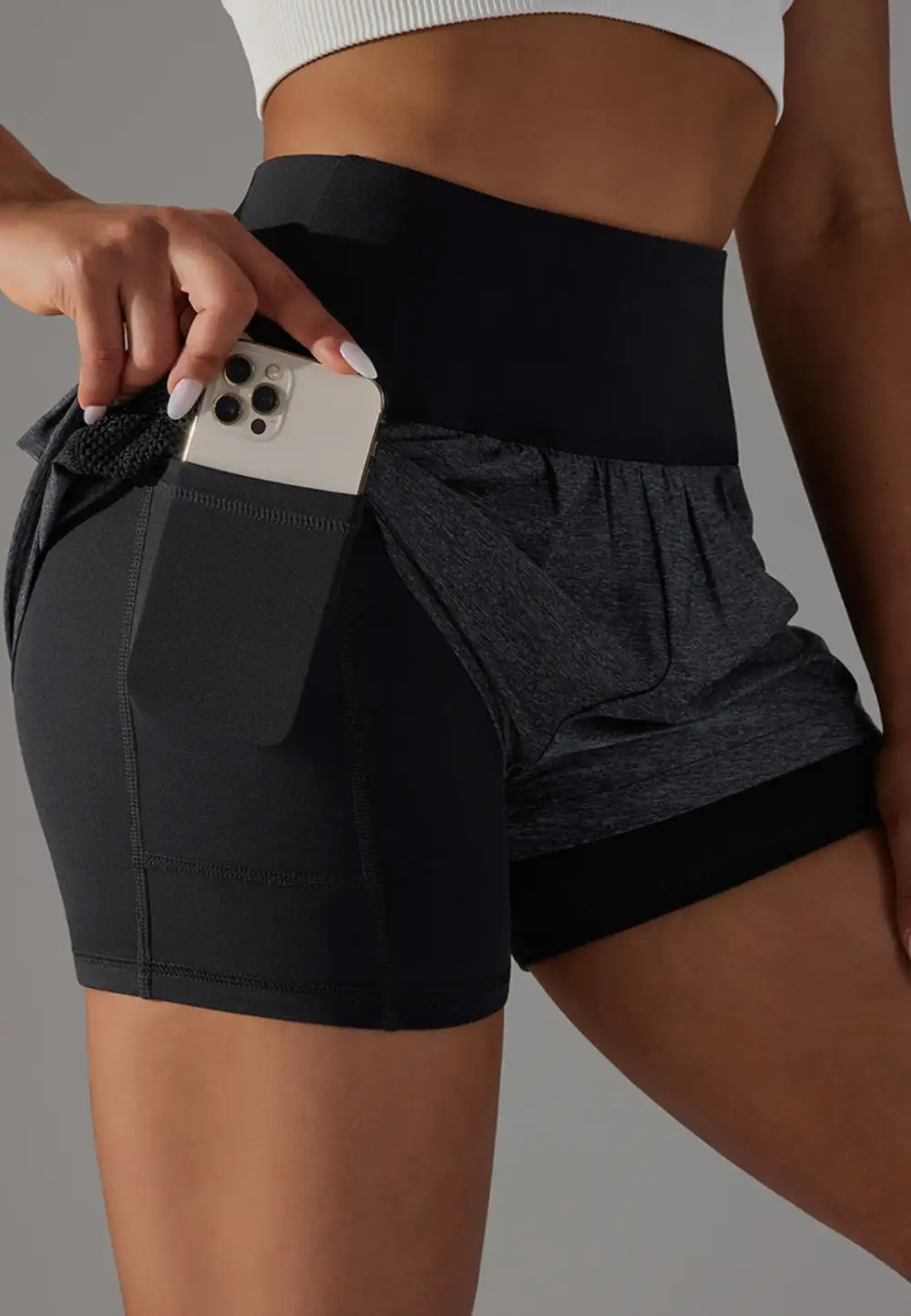 High-Waist Layered Ruffle-Detail Casual Shorts