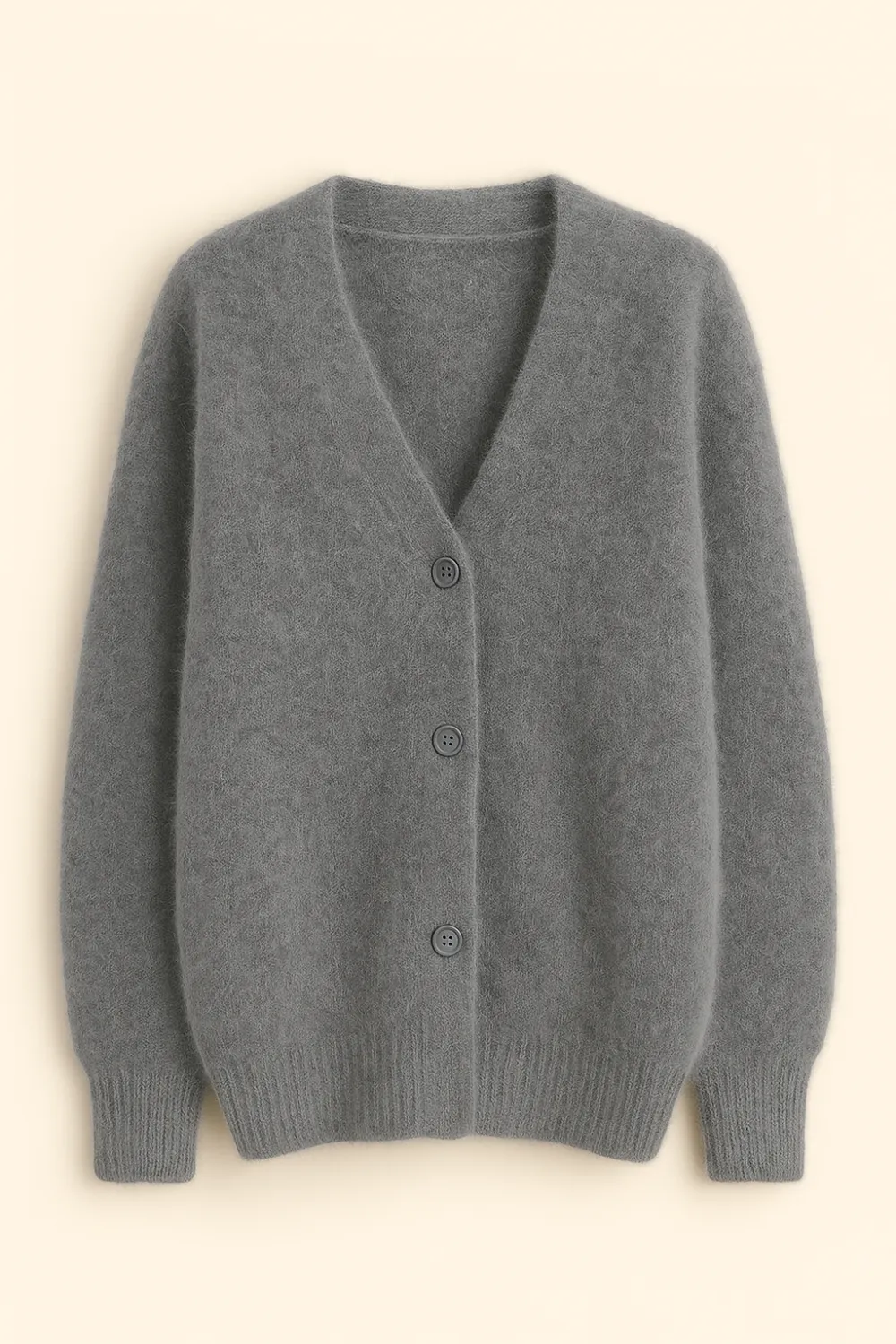Open-Front Denim Knit Cardigan