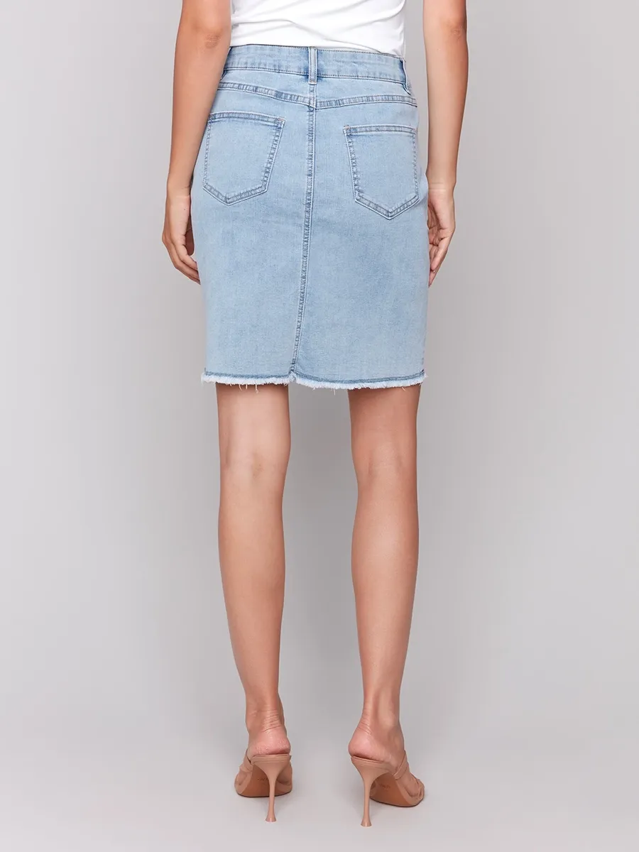 Casual Solid Color Basic Versatile Denim Skirt