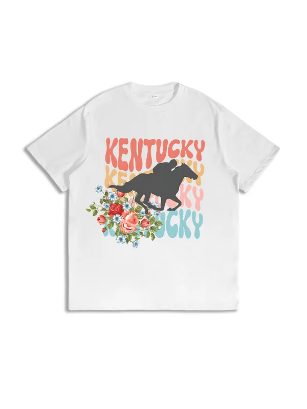 Women's Kentucky Derby Floral Graphic Tee