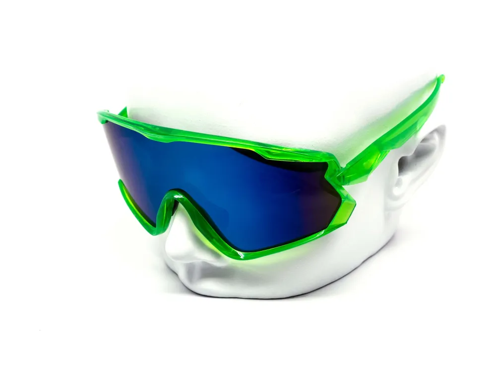 12-Pack Oversized Sport Shield Burnt Mirror Full-Frame Sunglasses