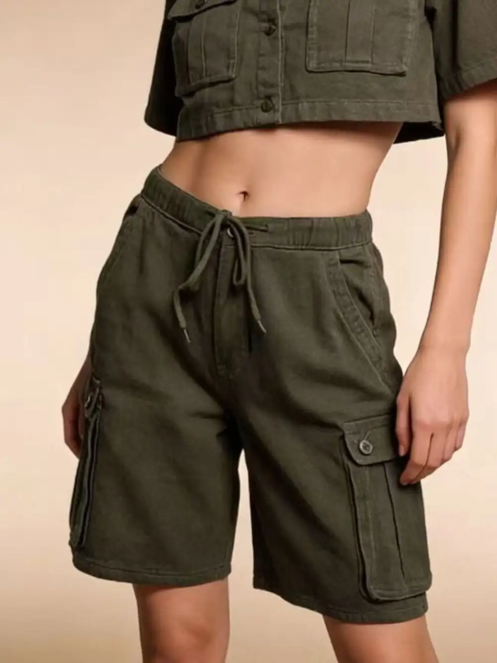 Cargo Shorts With Drawstring