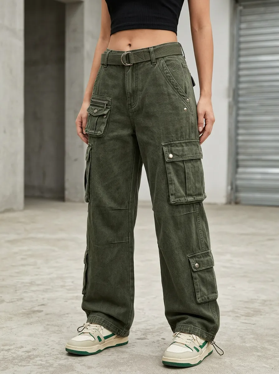 Signature Multi Pocket Detail Women's Multi Pocket Cargo Pants