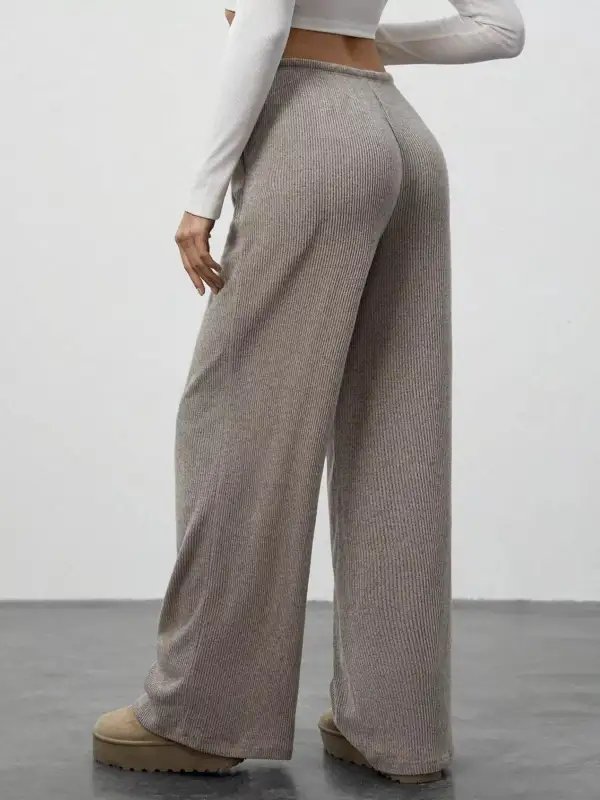 Wide Leg Relaxed Fit Drawstring Casual Pants