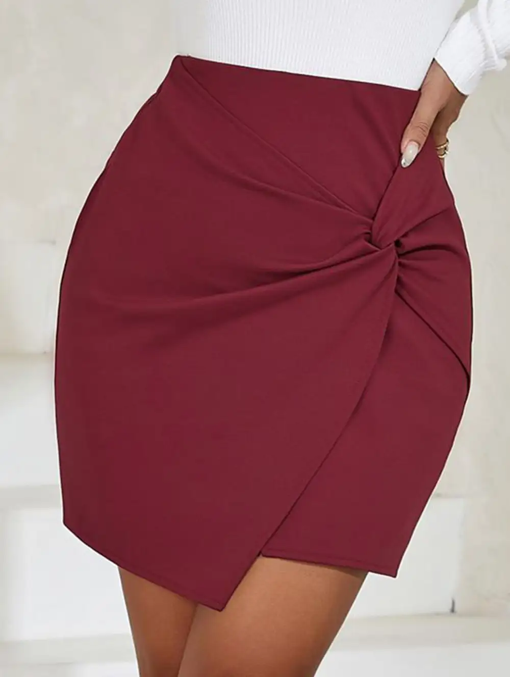Ruched High Waist Bodycon Mini Skirt