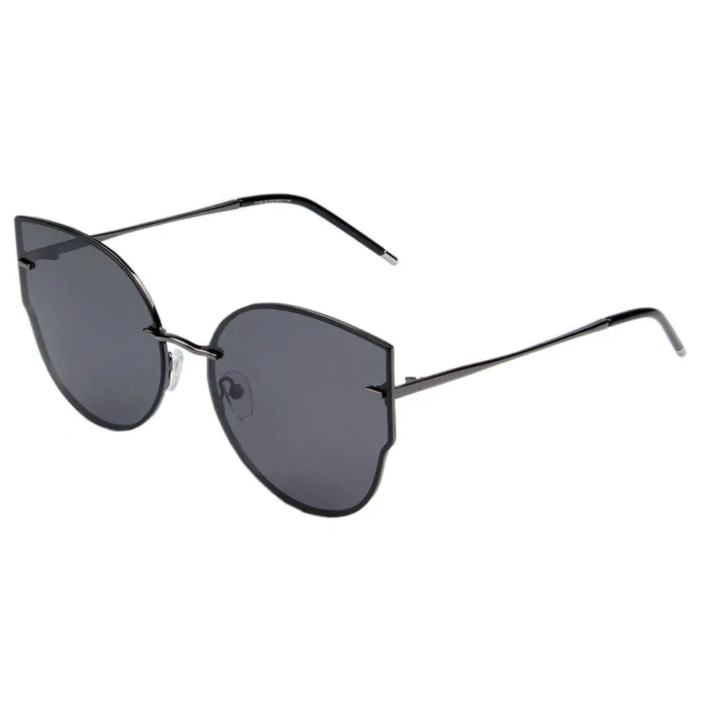 Polarized Round Cat-Eye Modern Profile Sunglasses