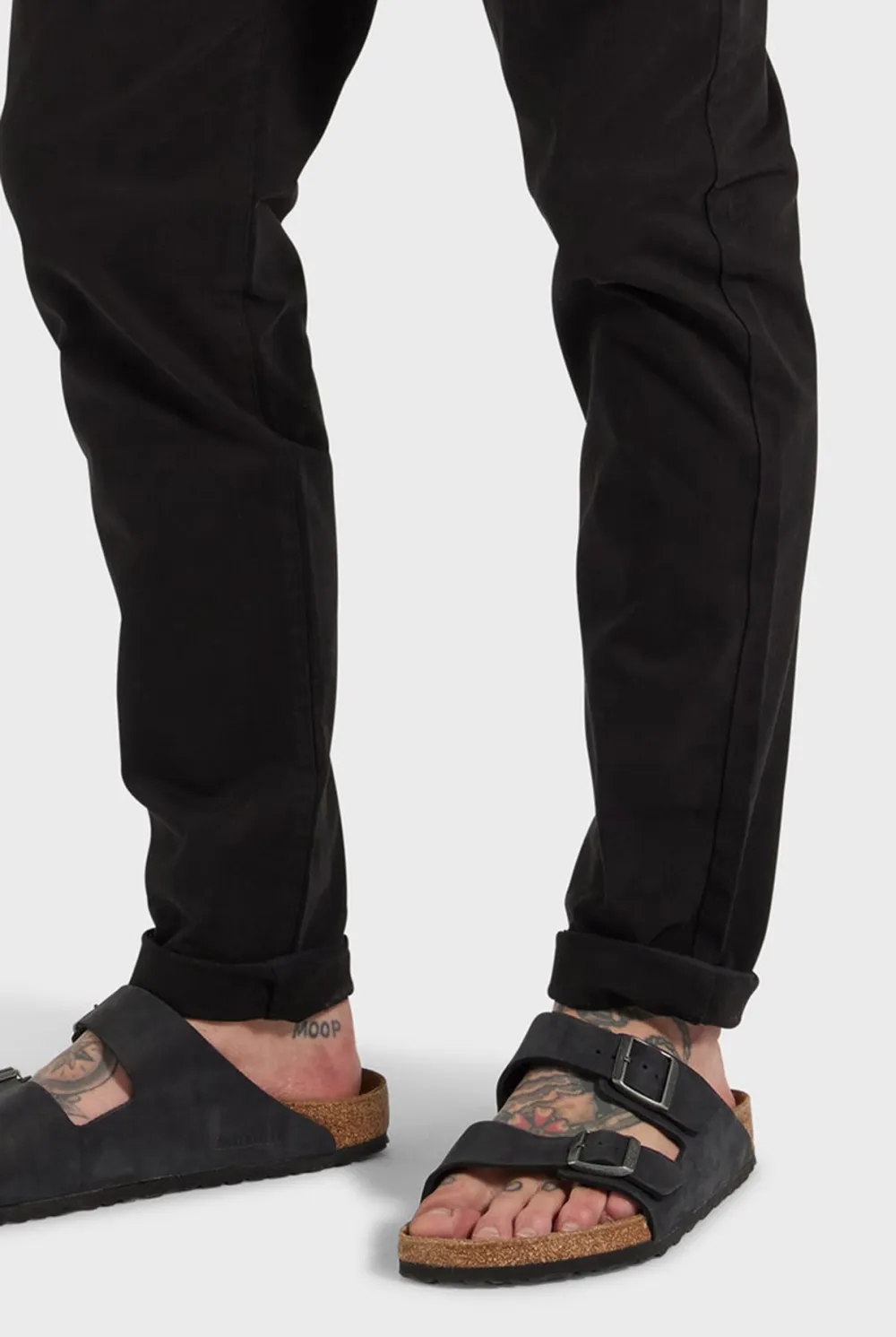 Cotton Blend Slim Leg Trousers