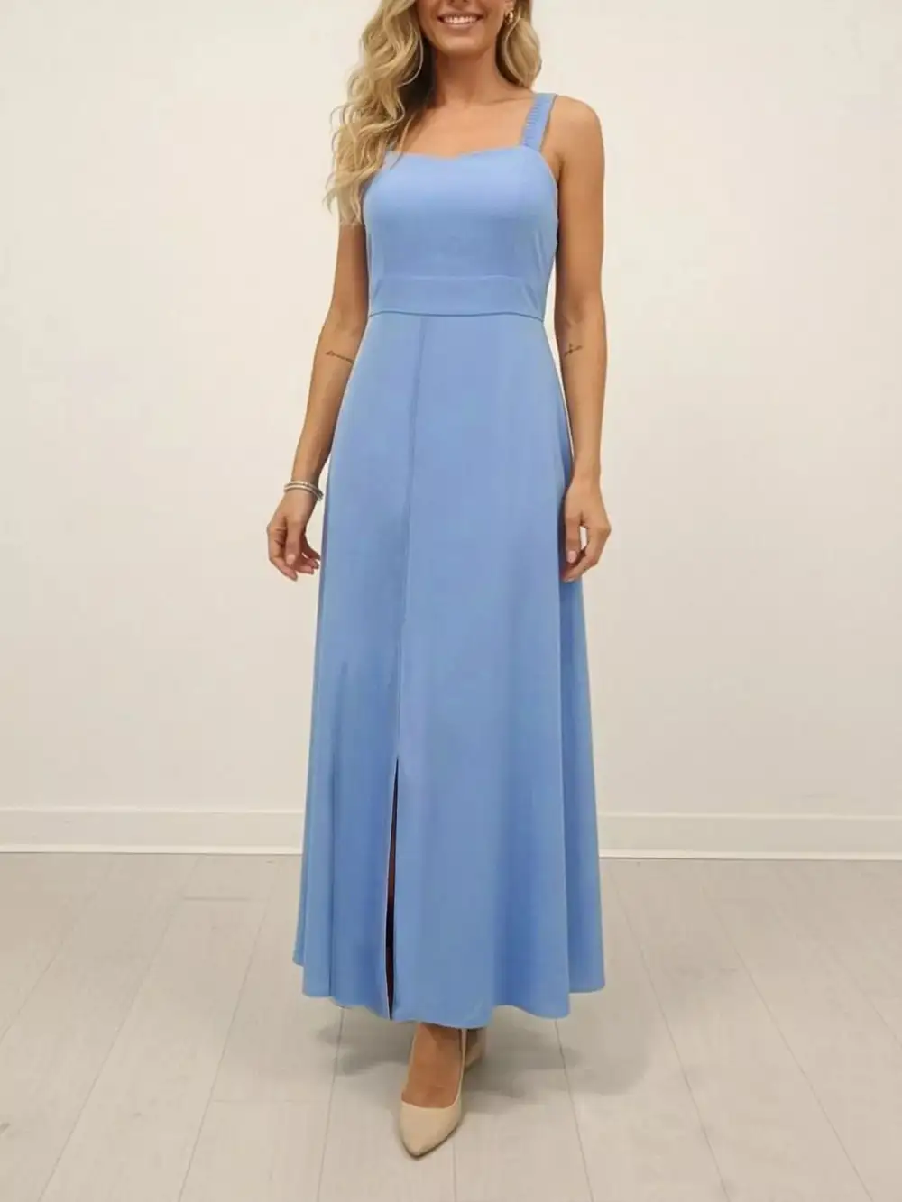 Clean Line Slit Maxi Dress