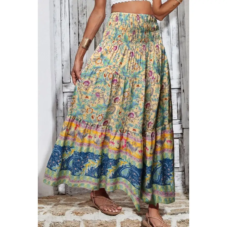 Everyday Printed Elastic Waist Skirt