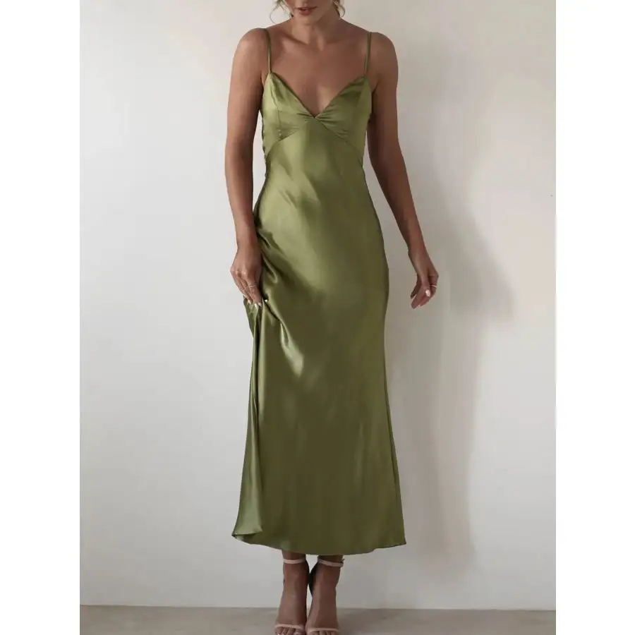 Satin Backless Cami Dress