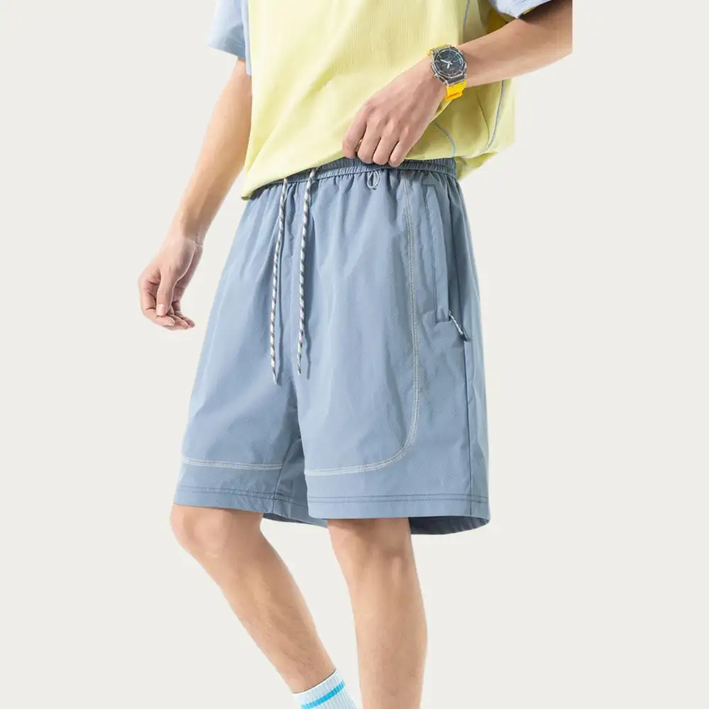 Drawstring Pocketed Lightweight Men's Athletic Shorts