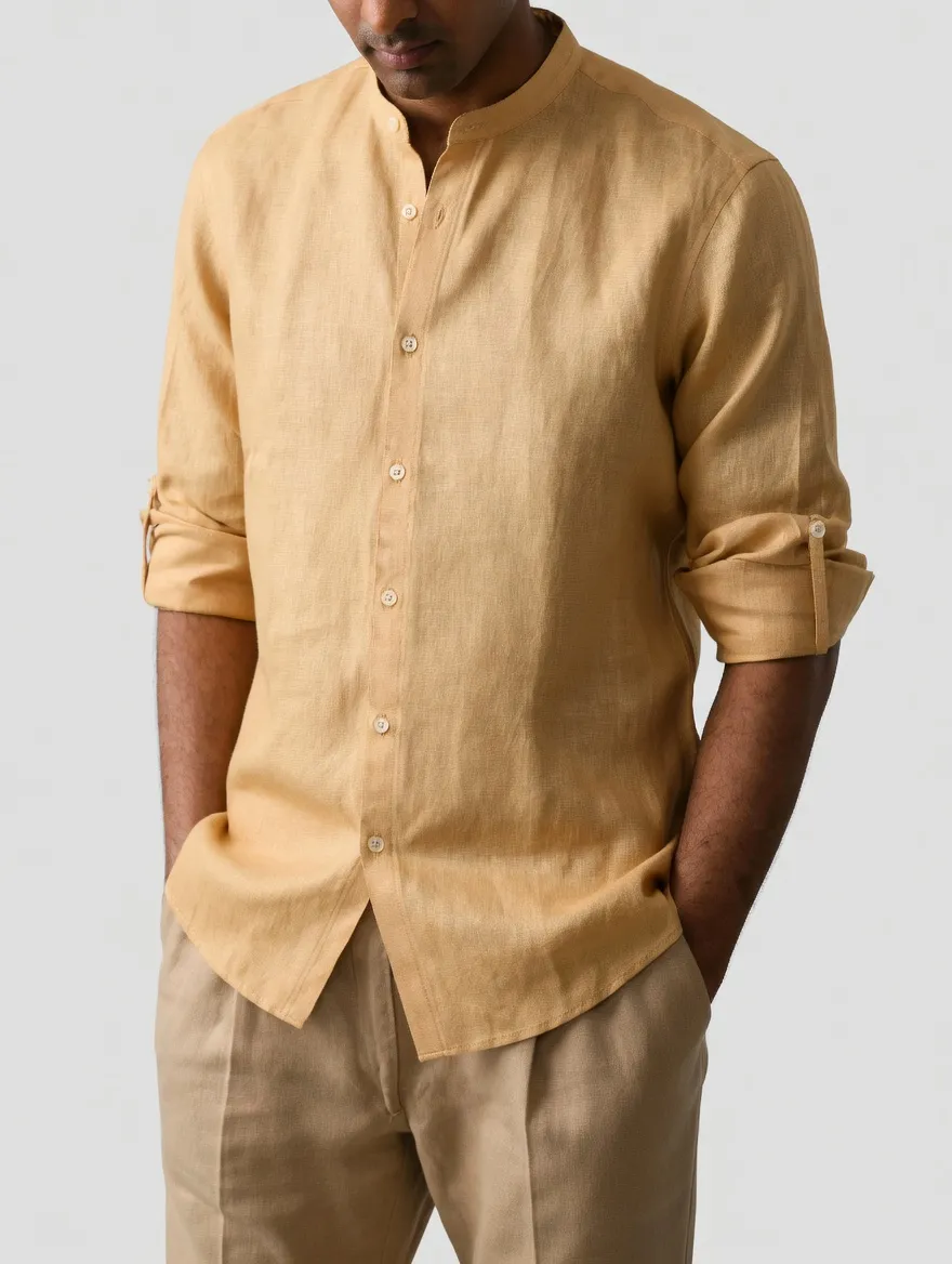 8-Pack Men's Casual Linen Blend Shirts Set