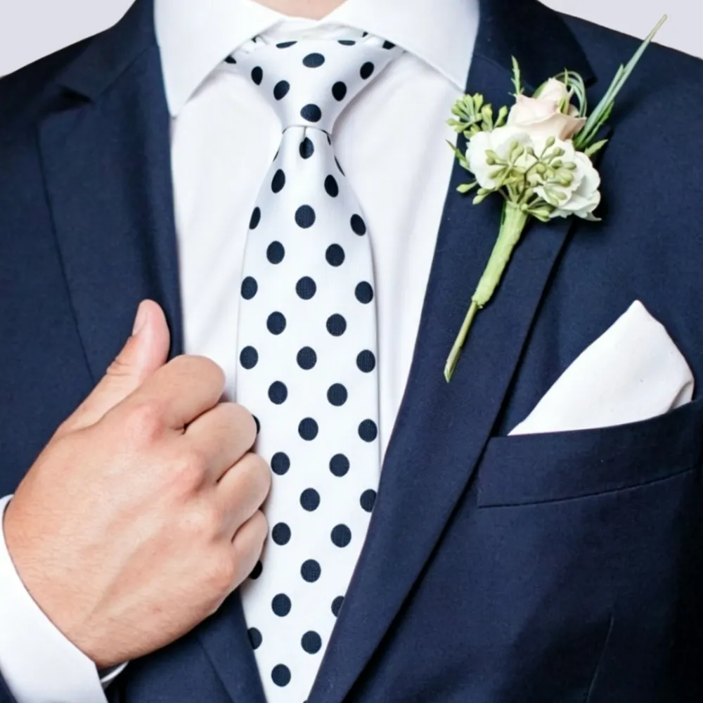 Polka Dot Dotted Silk Necktie Set
