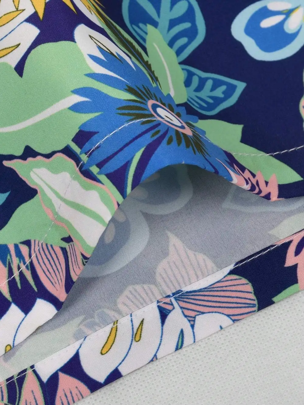 Men's Floral Print Drawstring Beach Shorts