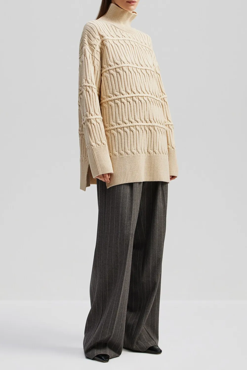 Cable Knit Turtleneck Sweater