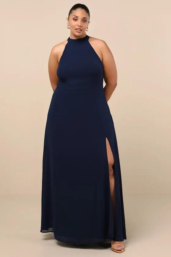 Confidently Charismatic Emerald Backless Halter Maxi Dress