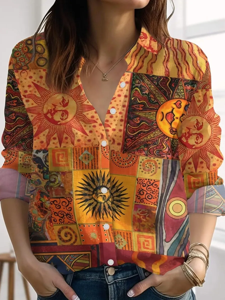 Boho Sun Patchwork Shirt