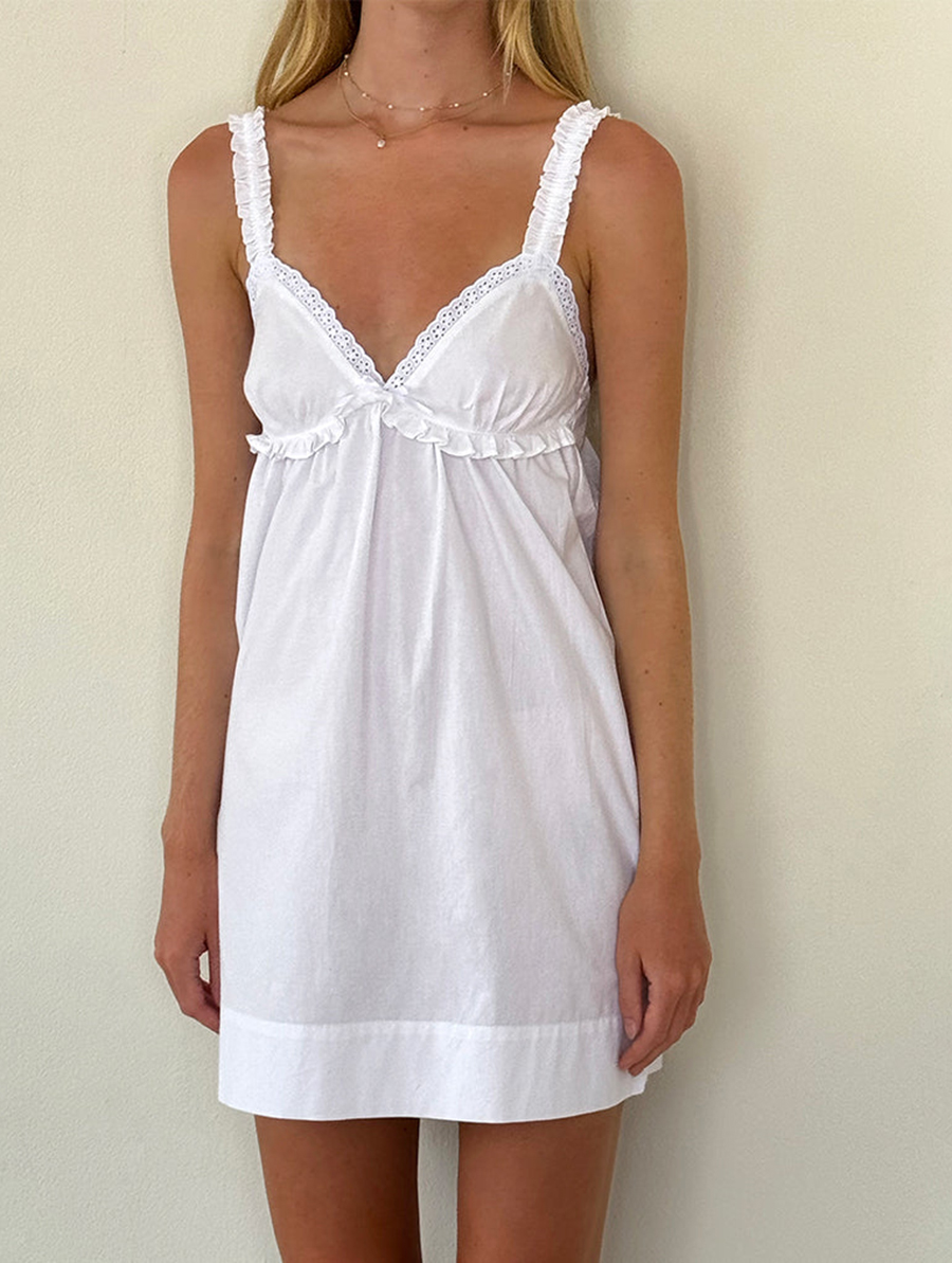 Mini Dress In Poplin White