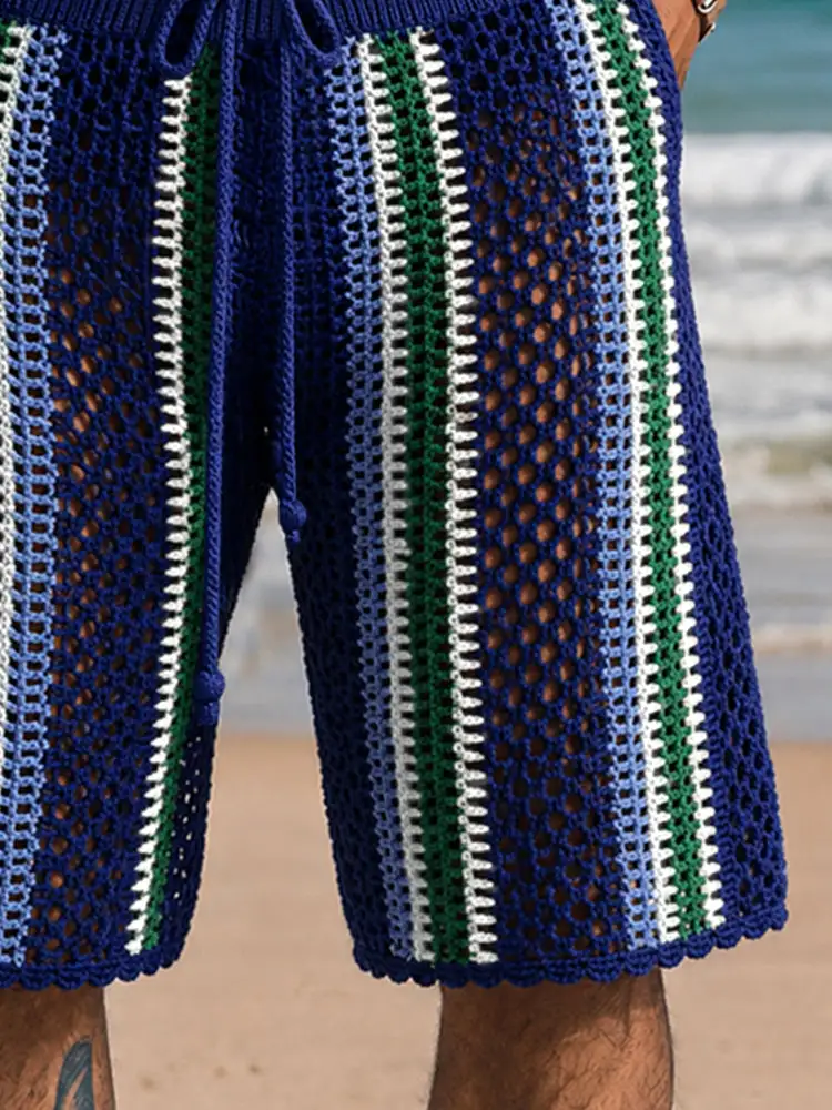 Men's Casual Knit Braided Shorts