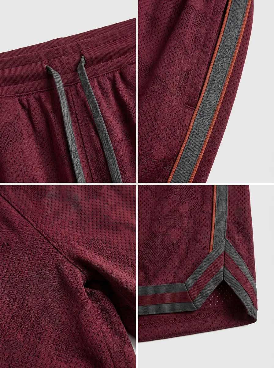 Comfort Mesh Detail Camo Pattern Detail Men's Basketball Shorts