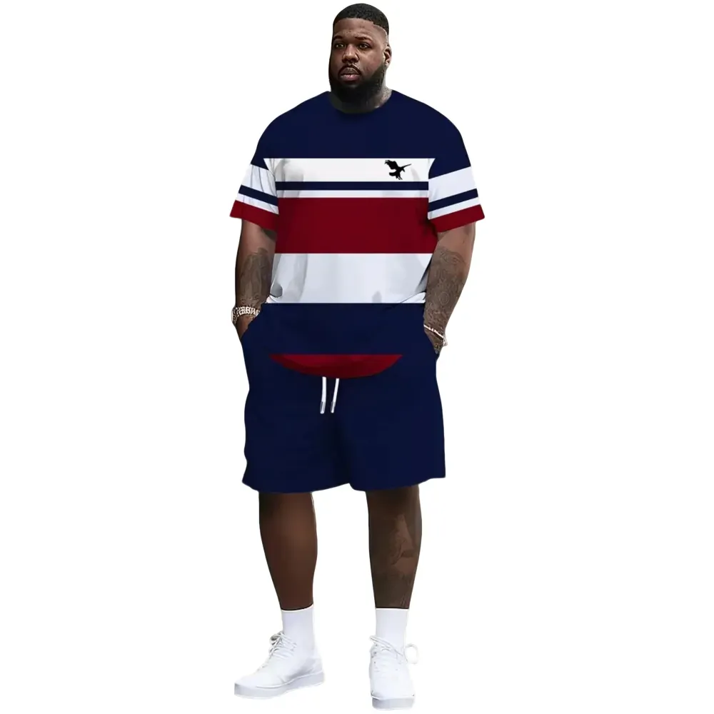 🔥 Men's Striped 2-Piece Summer Set | Ultra-Breathable Tee & Shorts