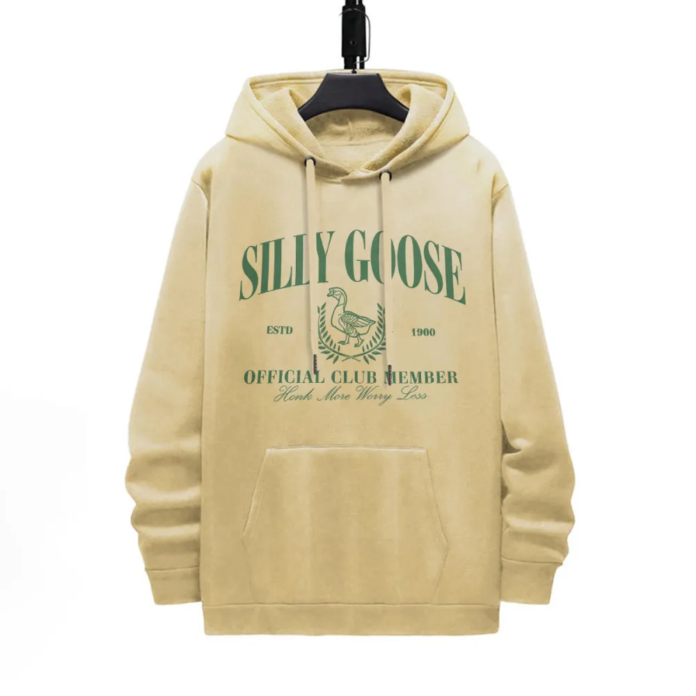 Casual Silly Goose Print Hoodie