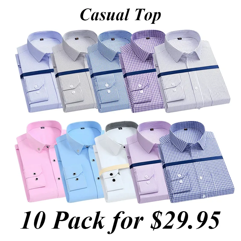 Men'S Long Sleeve Business Solid Color Cotton Breathable Shirt